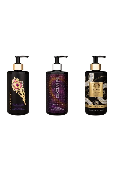 DEXCLUSIVE,Luxury Banyo Konsepti Losyonlu Sıvı Sabun 400 Ml. - Prive Series 3'lü