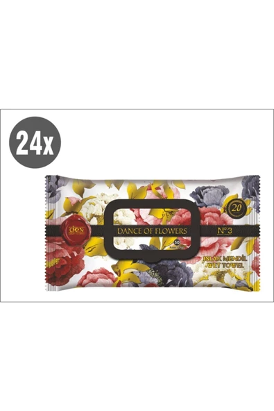 DEX,Dance Of Flowers Islak Havlu 50 X 24 Paket - 2