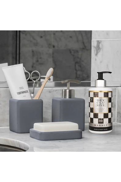 DEXCLUSIVE,Luxury Banyo Konsepti Losyonlu Sıvı Sabun 400 Ml. - Marble Series No:1 - 2