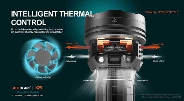 AceBeam X75 80000 Lümen El Feneri - 9