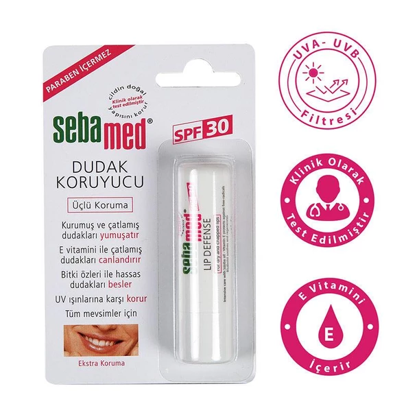 Sebamed Dudak Koruyucu SPF 30 4,8 GR - Diş Beyazlatıcı Köpük Hediye