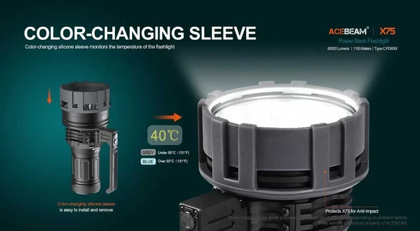 AceBeam X75 80000 Lümen El Feneri - 4