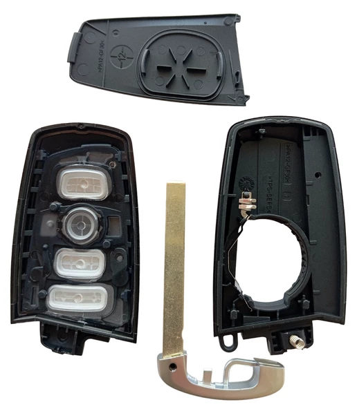 Bmw Cas4 F Serisi Uyumlu Smart Kumanda Kabı Anahtar Kabı Oto Anahtarlık 4 Tuşlu Logolu Gri - Resim 3