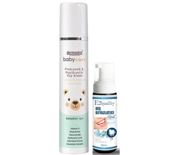 Dermoskin BabyCare Prebiyotik ve Postbiyotik Yüz Kremi 50 ml- Diş Beyazlatıcı Köpük Hediye