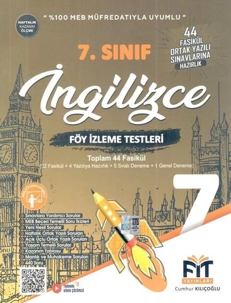 FİT YAYINLARI 7. Sınıf İngilizce Föy İzleme Testleri 44 Fasikül