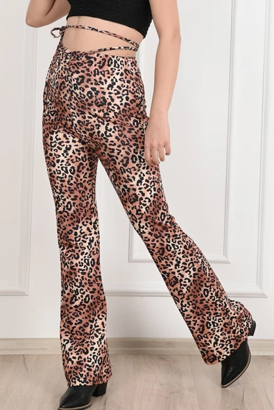 Leopar Desenli Yüksek Bel Tayt -1 6079-22 - 4