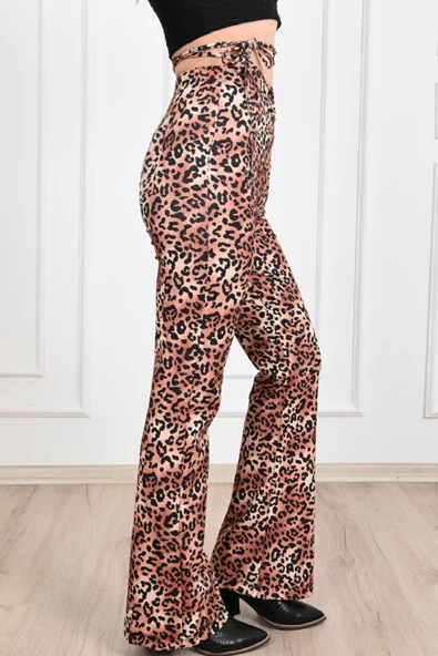 Leopar Desenli Yüksek Bel Tayt -1 6079-22 - 3