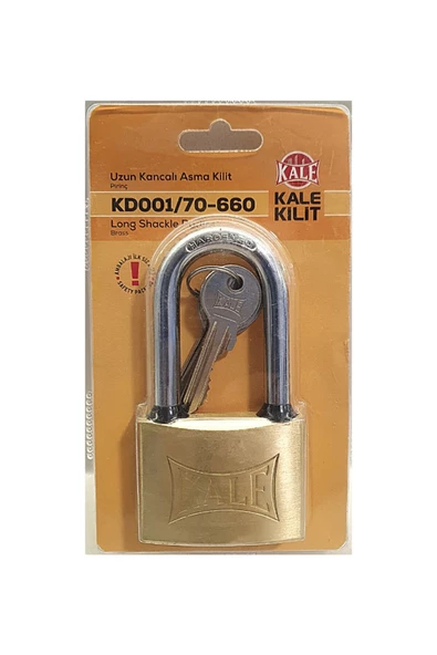 Kale Asma Kilit Çelik Uzun Kanca Sarı 60 Mm - 5