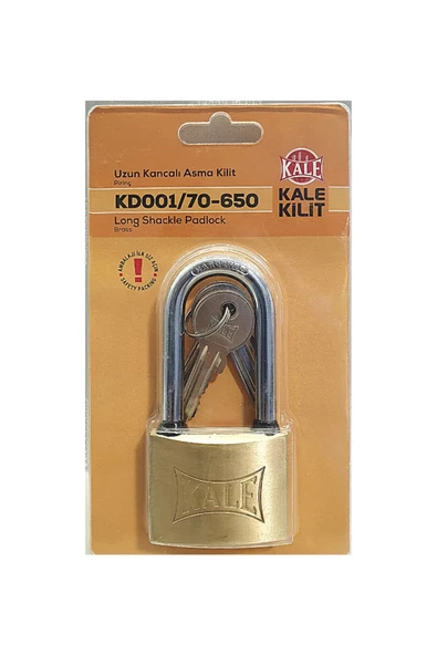 Kale Asma Kilit Çelik Uzun Kanca Sarı 50 Mm - 5