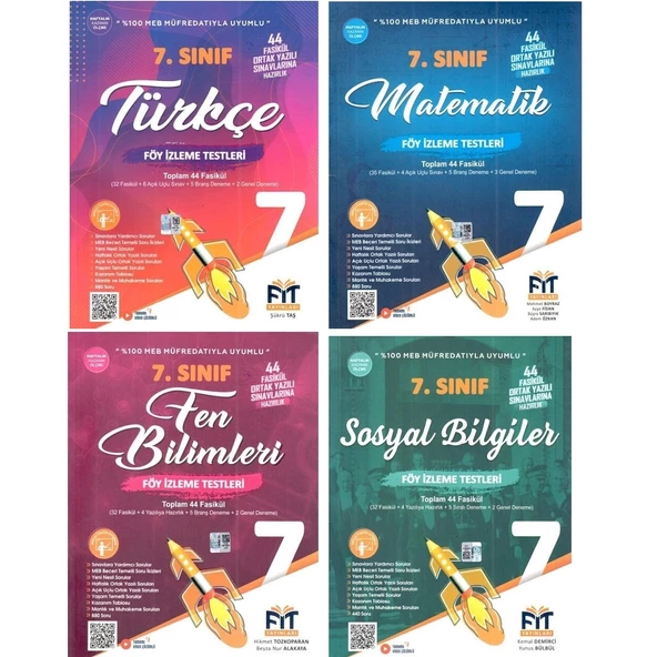 FİT YAYINLARI 7. Sınıf Türkçe + Matematik+ Fen Bilimleri + Sosyal Bilgiler Föy İzleme Testleri ürün görseli