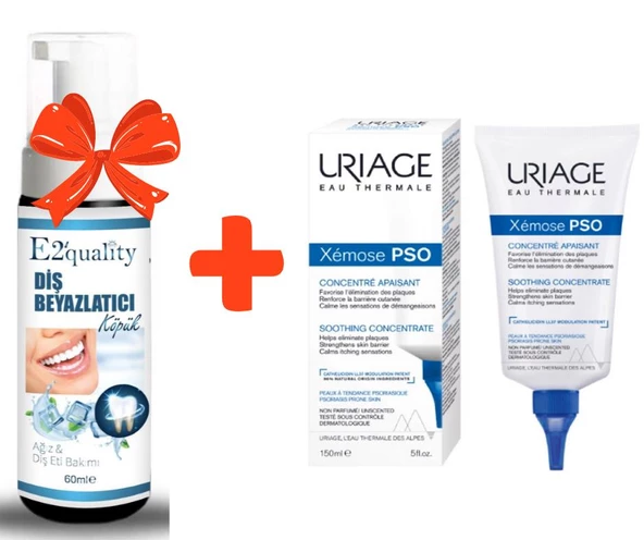 E2'quality Diş Beyazlatıcı Köpük + Uriage Xemose Pso Soothing Concentrate 150 ML Parfümsüz Konsantre