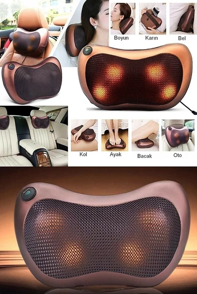 Çift Motorlu Titreşimli 8 Toplu Yoğurmalı Isıtmalı Bel Boyun Ayak Sırt Omuz Masaj Aleti - 5