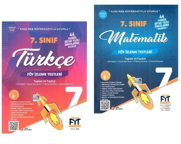 FİT YAYINLARI 7. Sınıf Türkçe + Matematik Föy İzleme Testleri