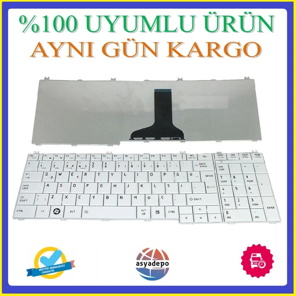 Toshiba Satellite Pro C650-EZ1550 Klavye Beyaz TR ürün görseli 1