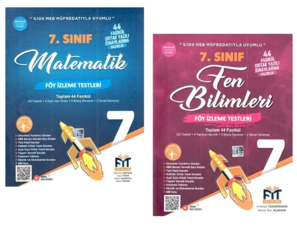 FİT YAYINLARI 7. Sınıf Matematik+ Fen Bilimleri Föy İzleme Testleri