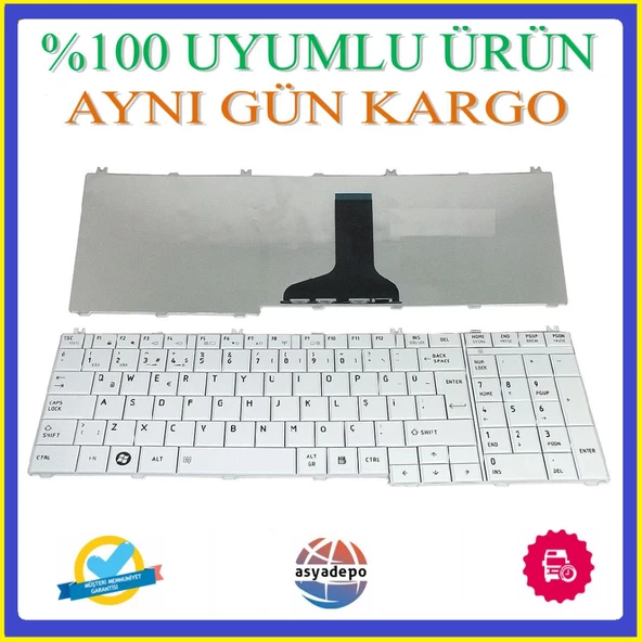 Toshiba Satellite C660-2TL Klavye Beyaz TR ürün görseli 1