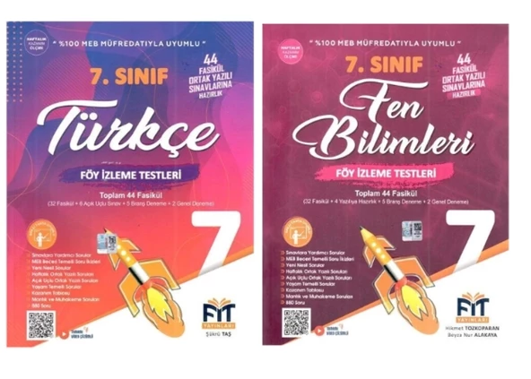 FİT YAYINLARI 7. Sınıf Türkçe + Fen Bilimleri  Föy İzleme Testleri