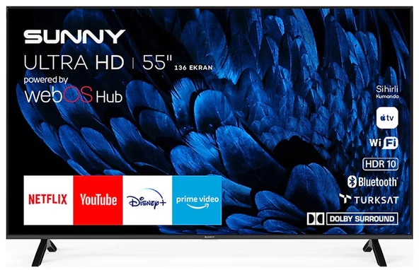 Sunny SN55FMN252 4K Ultra HD 55" 140 Ekran Uydu Alıcılı webOS Smart LED TV