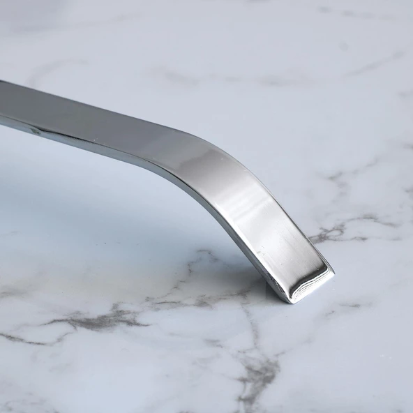 Volga Metal Krom Kulp 128 mm 12.8 cm Mobilya Çekmece Mutfak Dolabı Dolap Kulpları Kapak Kulpu Kulbu - 5