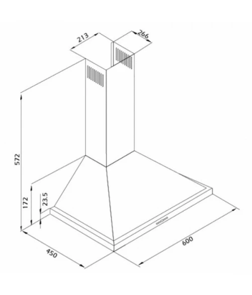 Esty 2240 60 cm Inox Duvar Tipi Davlumbaz - 2