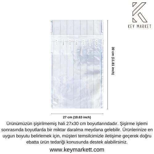 50 Adet-Paket 27x30 cm Airpack Ambalaj Torbası Airbag Havalı Poşet Dayanıklı Paketleme - 3