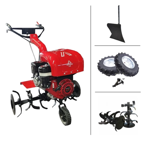 Antrac 270 Honda GX270 Motorlu 3+1 Vites Benzinli Çapa Makinesi (9HP) - Teker Takımı