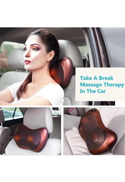 Araç ve Ev İçin Ovmalı Masaj Aleti Yastığı Ayak Bel Boyun Sırt Cihazı Minder - 4