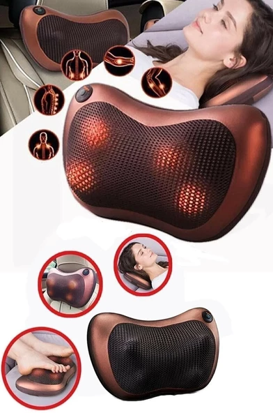Araç ve Ev İçin Ovmalı Masaj Aleti Yastığı Ayak Bel Boyun Sırt Cihazı Minder - 3