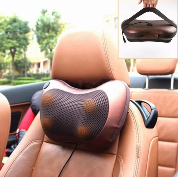 Araç ve Ev İçin Ovmalı Masaj Aleti Yastığı Ayak Bel Boyun Sırt Cihazı Minder - 5