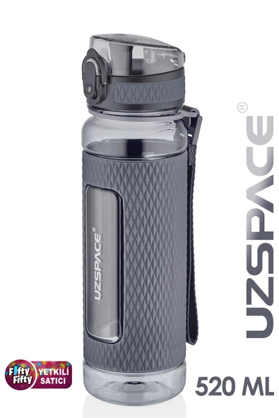 Uzspace FiftyFifty 520ml Tritan Su Matarası Silikon Korumalı Kaydırmaz Gövde - 2