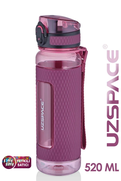 Uzspace FiftyFifty 520ml Tritan Su Matarası Silikon Korumalı Kaydırmaz Gövde - 10