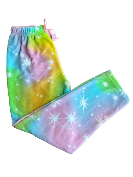 Kadın Desenli Yumuşak Polar Kışlık Pijama Eşofman Tek Alt - 6