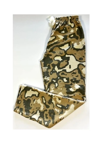 Kadın Desenli Yumuşak Polar Kışlık Pijama Eşofman Tek Alt - 9