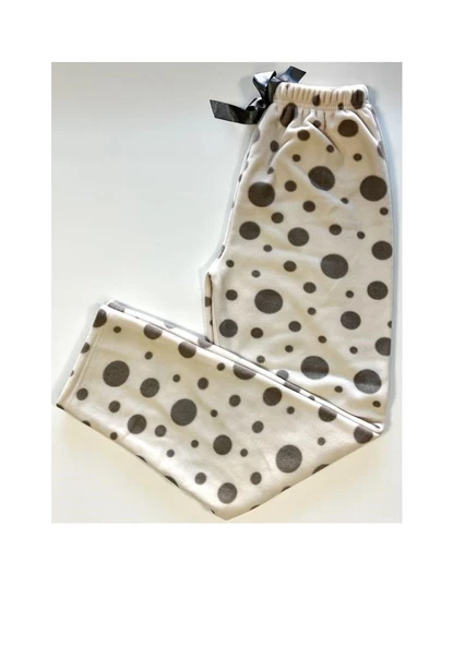 Kadın Desenli Yumuşak Polar Kışlık Pijama Eşofman Tek Alt - 10