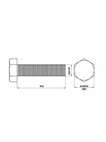 Akdeniz DIN933 M10*16 Mm Siyah Cıvata 200 Adet - 3