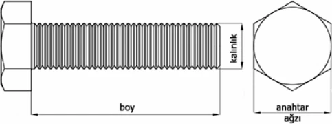 Akdeniz DIN933 M10*15 Mm Galv. Kaplamalı Cıvata 200 Adet - Resim 3