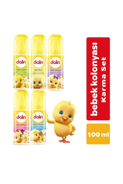 Dalin Bebek Kolonyası 100 ml (Bıcı Bıcı- Orman- Bahar- Çicek- Deniz) Karma 5 Li Set