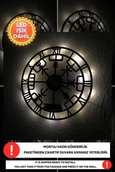 Led Işıklı Rakamlı Duvar Saati Sessiz Dekoratif Modern Siyah Duvar Saati -RGB Renkli 40x40cm - 2