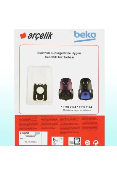 Trb 3174 Süpürge Modeli 5 Adet Toz Torbası Trb3174