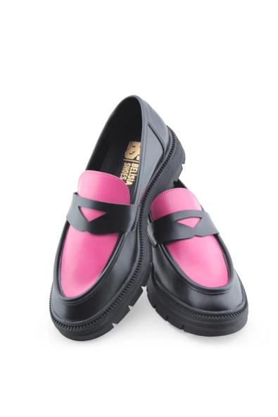 Siyaha Pembe Garni Günlük Kadın Loafer - Resim 2
