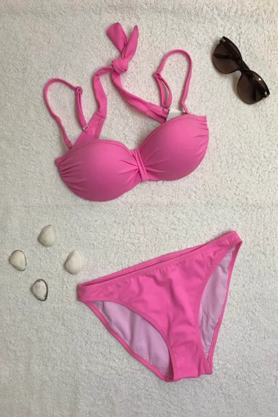 Dagi Straplez Destekli Push-Up Pembe Bikini Takımı