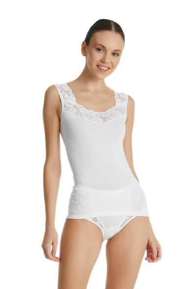 Blackspade 1957 Kadın %97 Pamuklu Dantelli Kalın Askılı Atlet ürün görseli