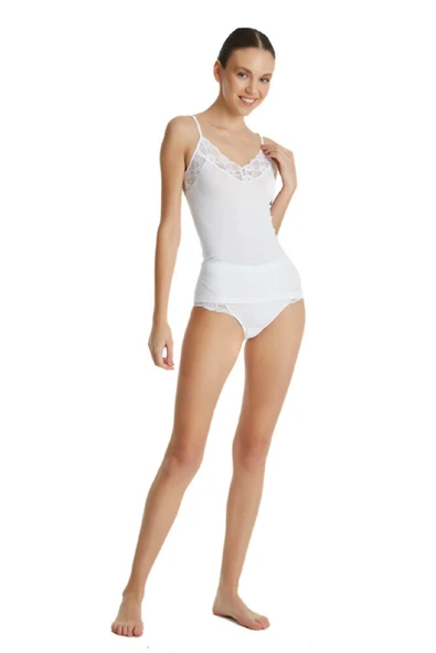 Blackspade 1984 Pamuklu Kadın Dantelli İnce Askılı Atlet - Resim 8