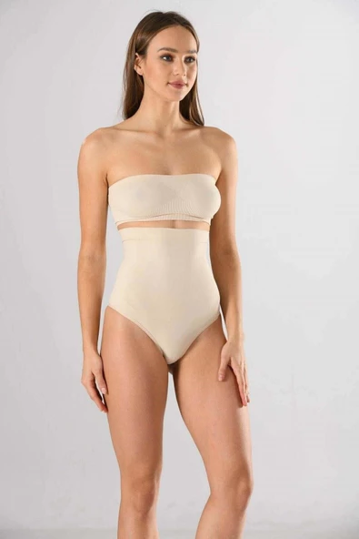 Miss Fit Kadın Silikonlu Ekstra Yüksek Bel Dikişsiz String Korse - 7