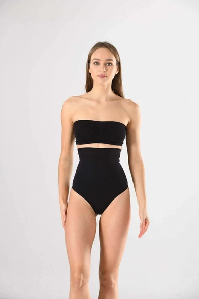 Miss Fit Kadın Silikonlu Ekstra Yüksek Bel Dikişsiz String Korse - 11