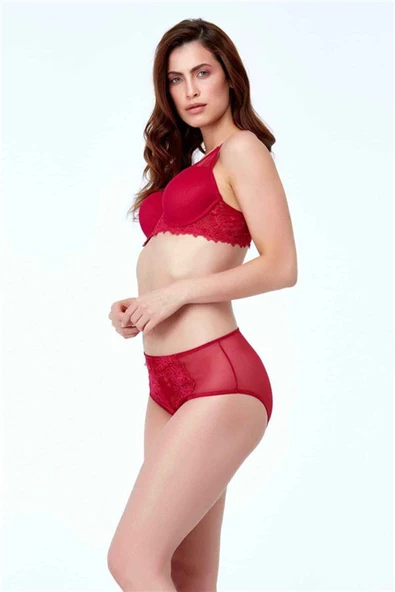 Golshan Dantelli Toparlayıcı Minimizer Sütyen Vişne 160-024 - Resim 8