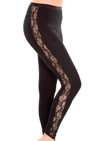 İmer 4359 Kadın Modal Dantel Detaylı Uzun Tayt - Resim 8