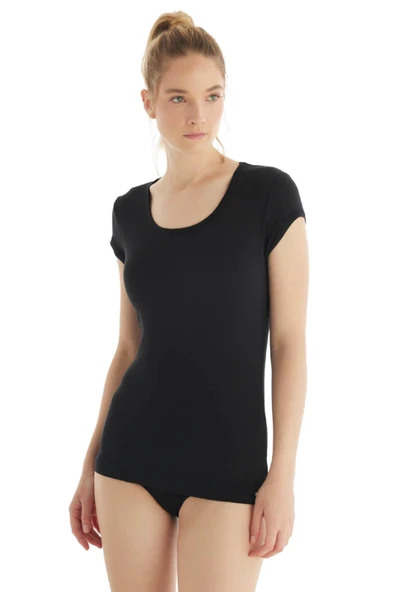 Blackspade 1622 Kadın %94 Modal Nefes Alan Silver T-Shirt - Resim 10