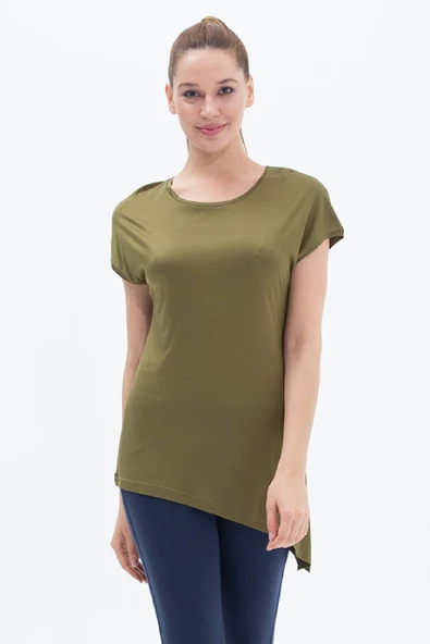 Blackspade Kadın Tensel Yuvarlak Yaka Kısa Kol T-shirt Yeşil - Resim 2