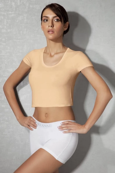 Doreanse Kadın Modal Oyuk Yaka Kısa Kollu T-Shirt 9387 - Resim 10